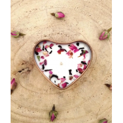 Petite bougie rose vue de dessus