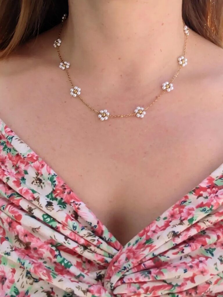 Collier ras de cou "Flowers"