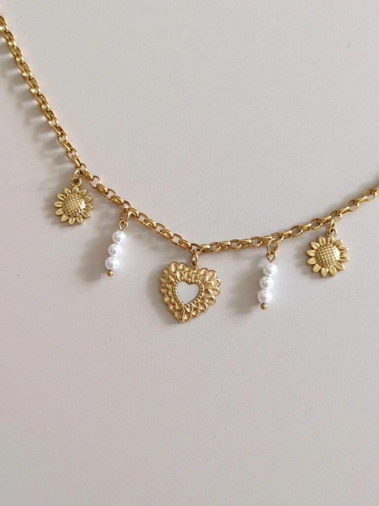 Collier Charms "Sunflowers"