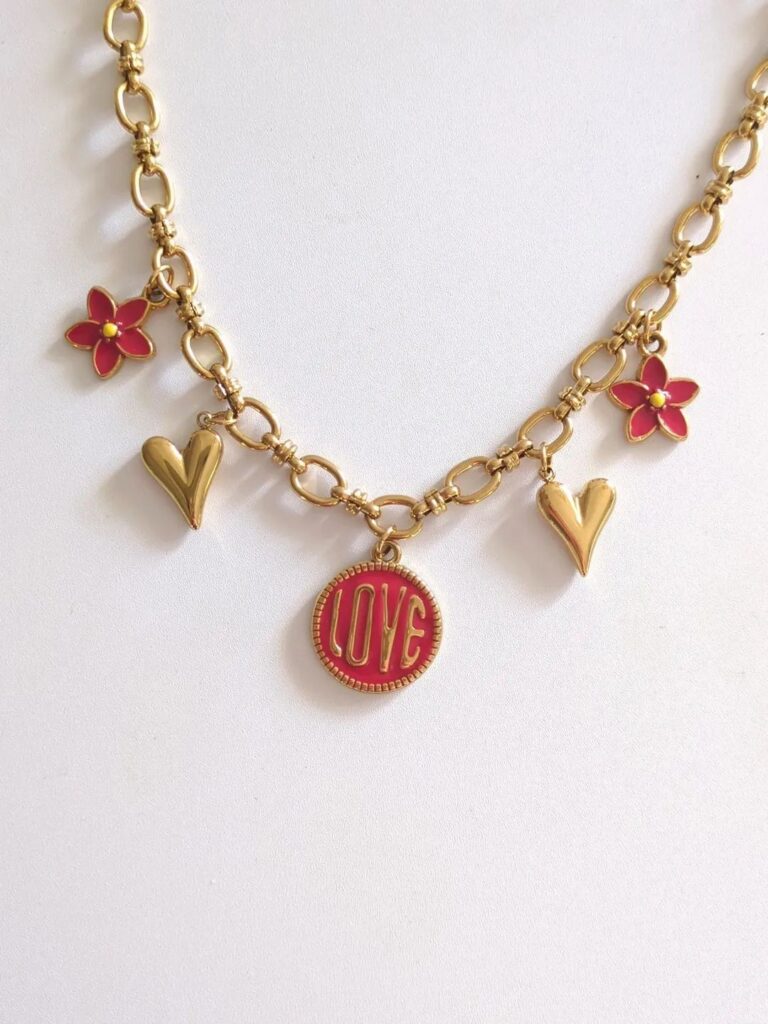 Collier Charms "Red Love"