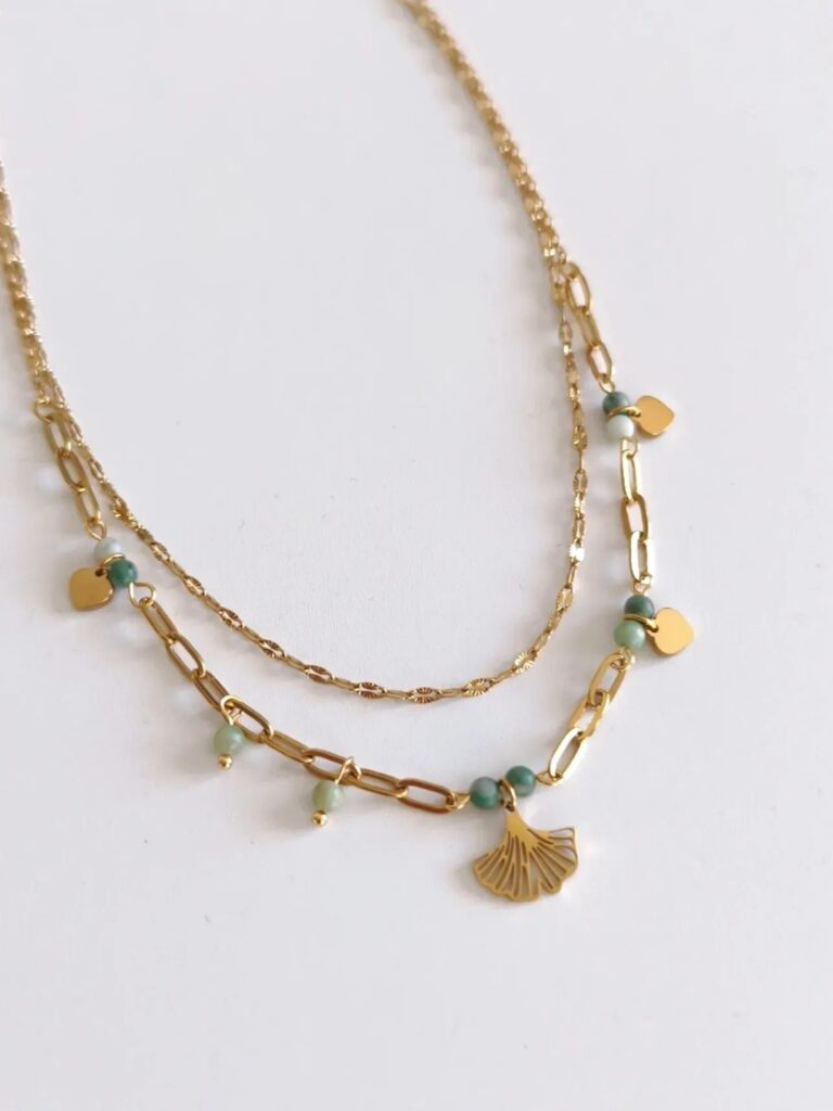 Collier Double rang Ginkgo