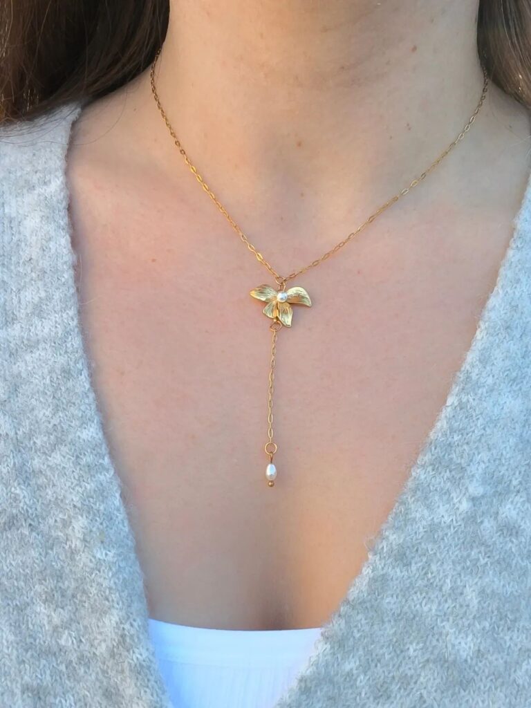 Collier Cravate Fleur