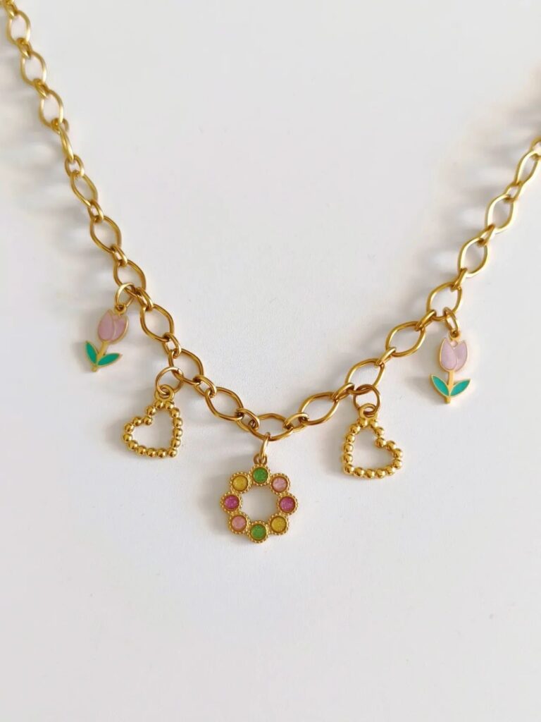 Collier Charms "Tulipes"