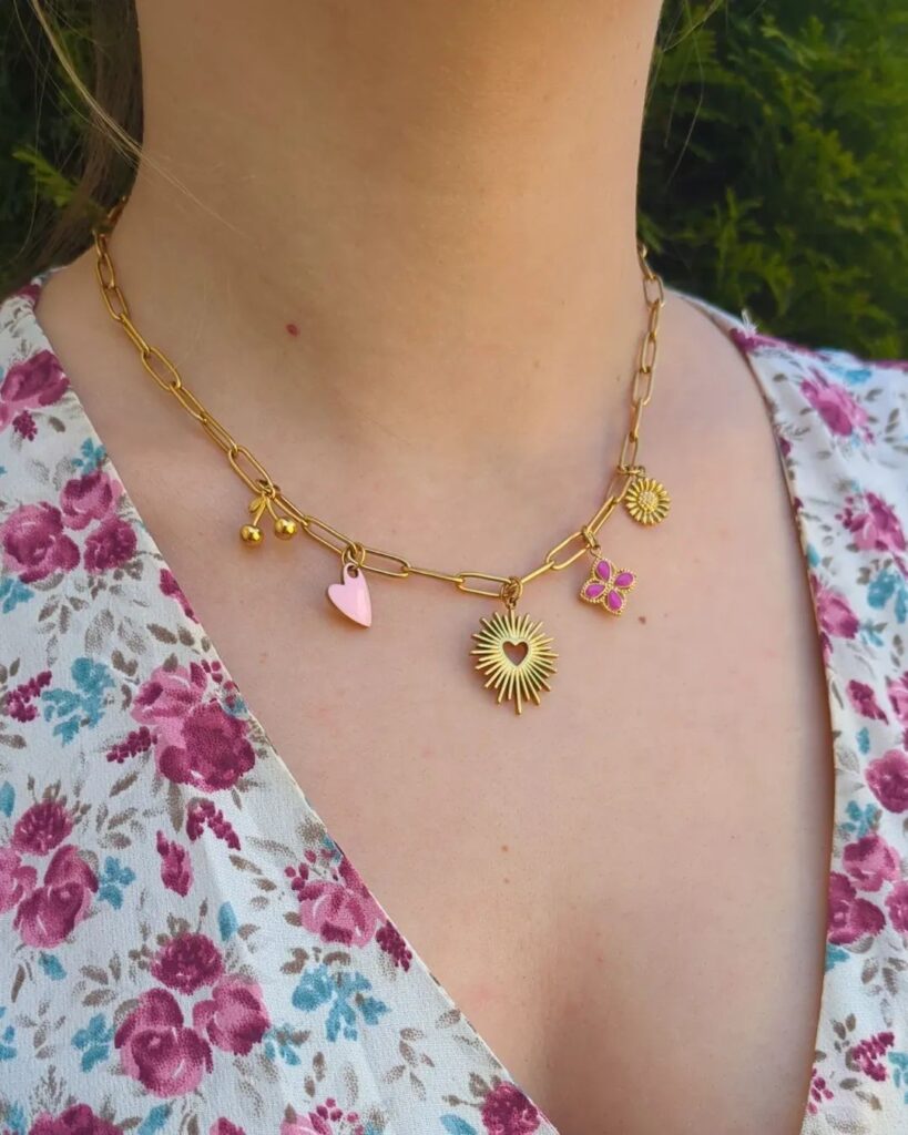 Collier Charms "Rosy"