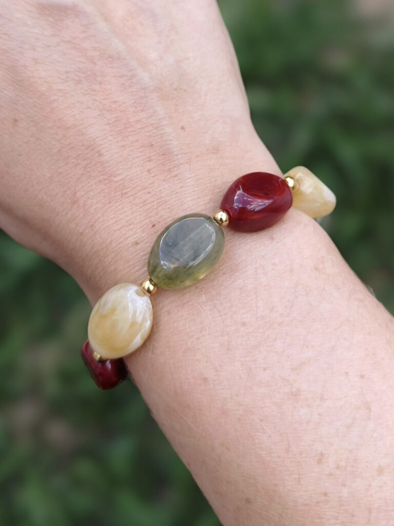 Bracelet POP Kaki/Beige/Bordeaux