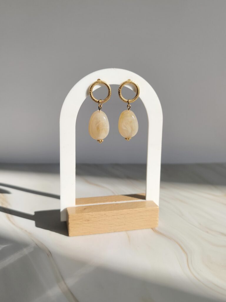 Boucles POP Beige marbré