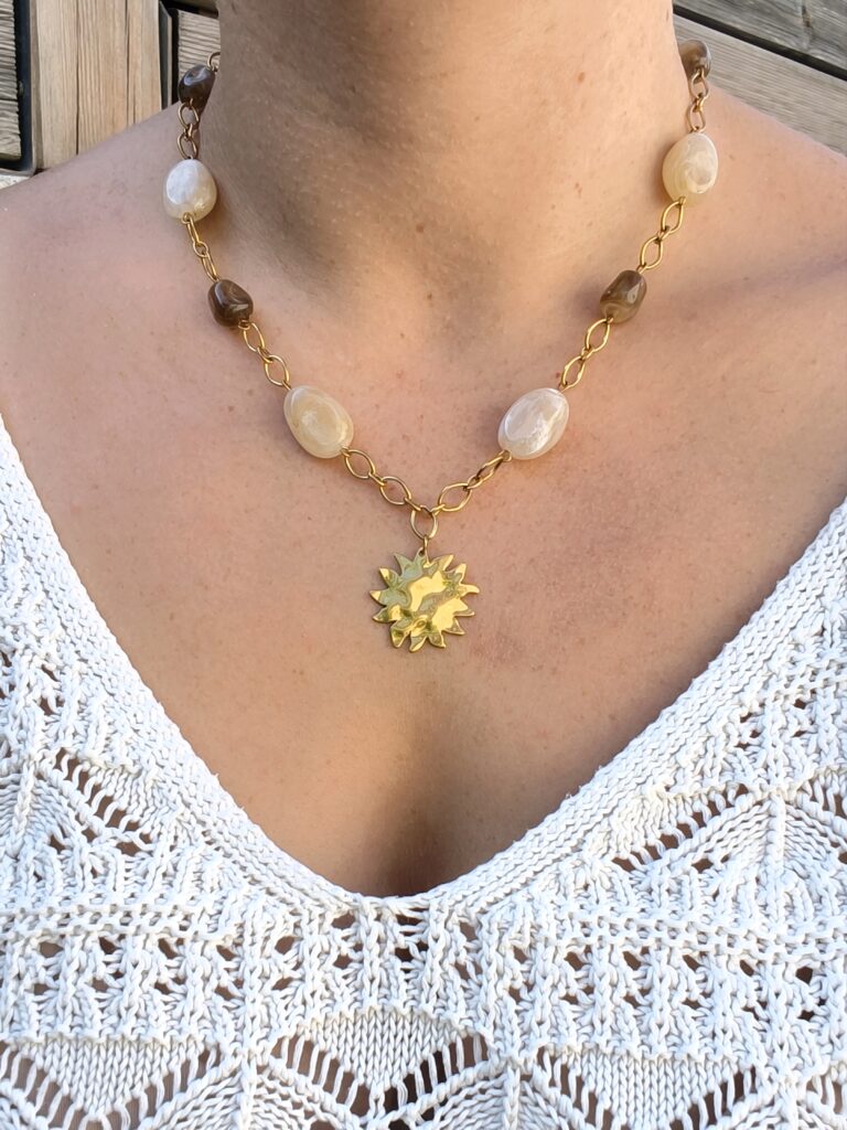 Collier POP Shine Beige/Marron